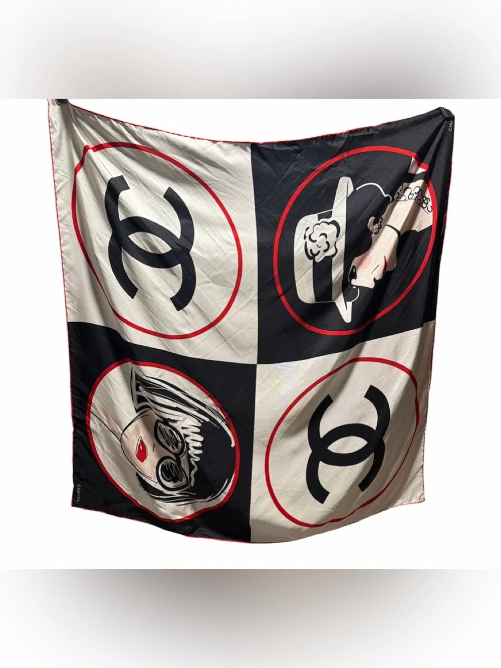 CHANEL Silk Scarf Coco Chanel and CC COA Included